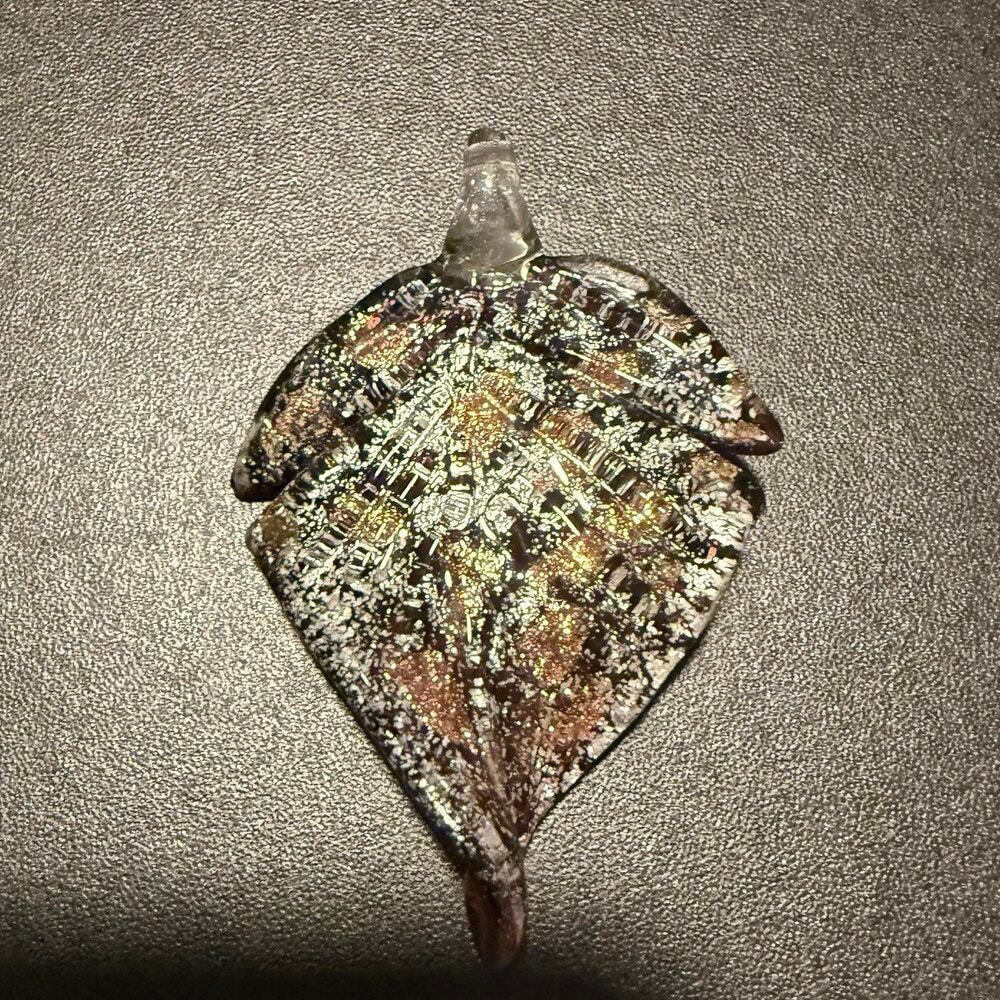 Glass Leaf Shaped Pendant